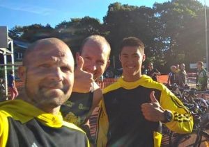 Michael Nottebohm, Jens Klusmann und Philipp Henseleit beim 1. Eisenwald Duathlon